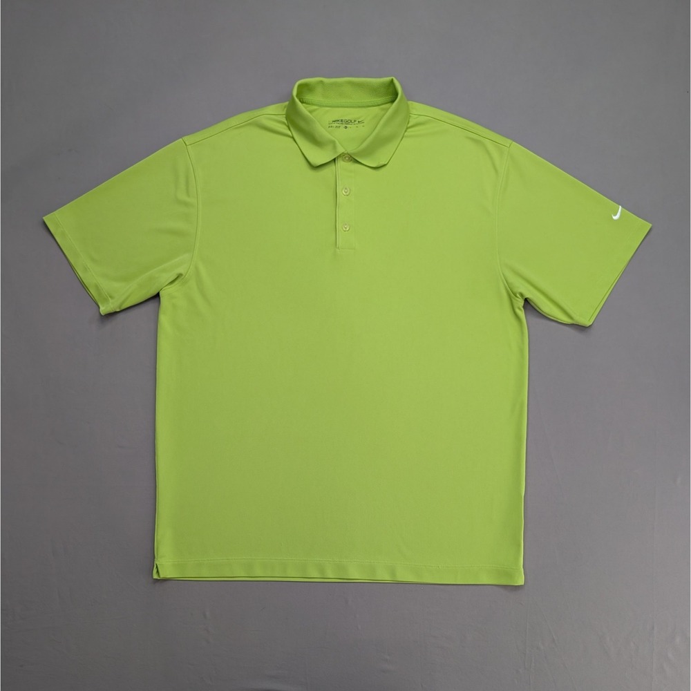 Nike Golf Dri-FIT Volt Green Polo Shirt Mens XL Athletic Performance